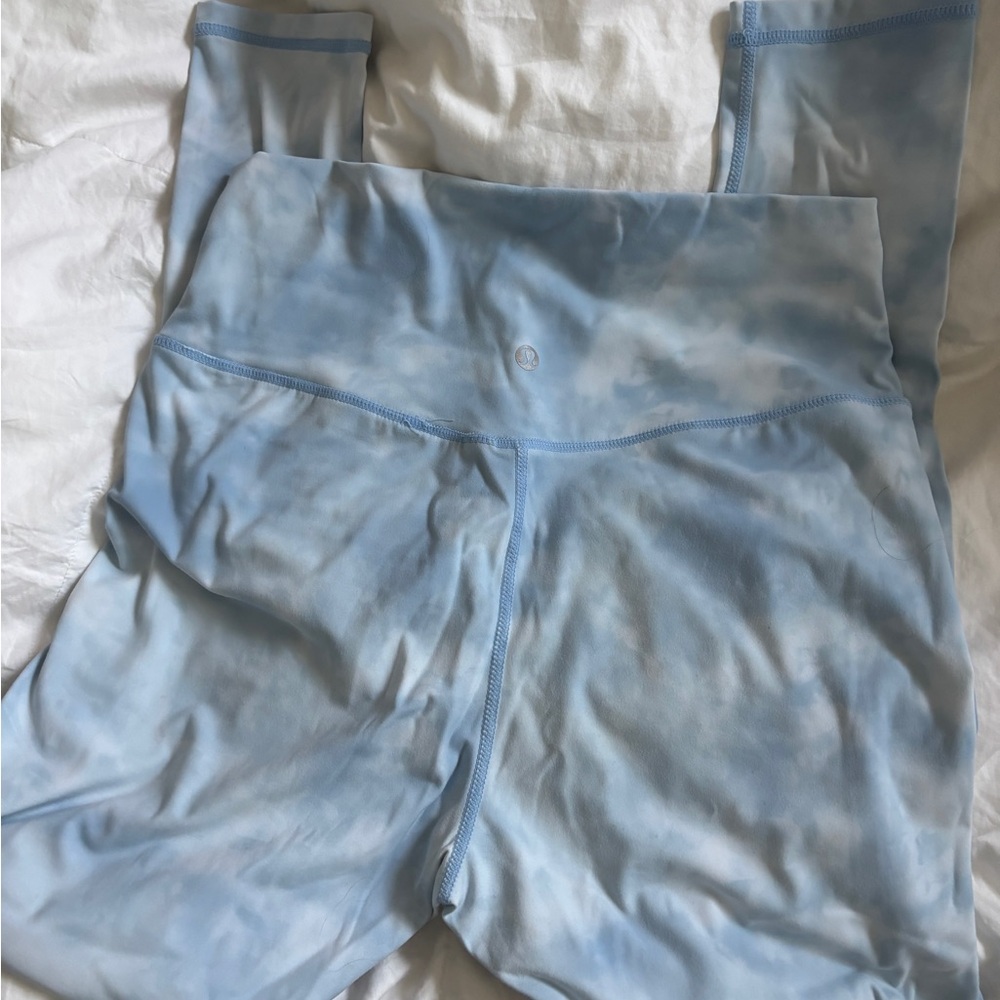 Lululemon Baby Blue Tie-Dye Leggings